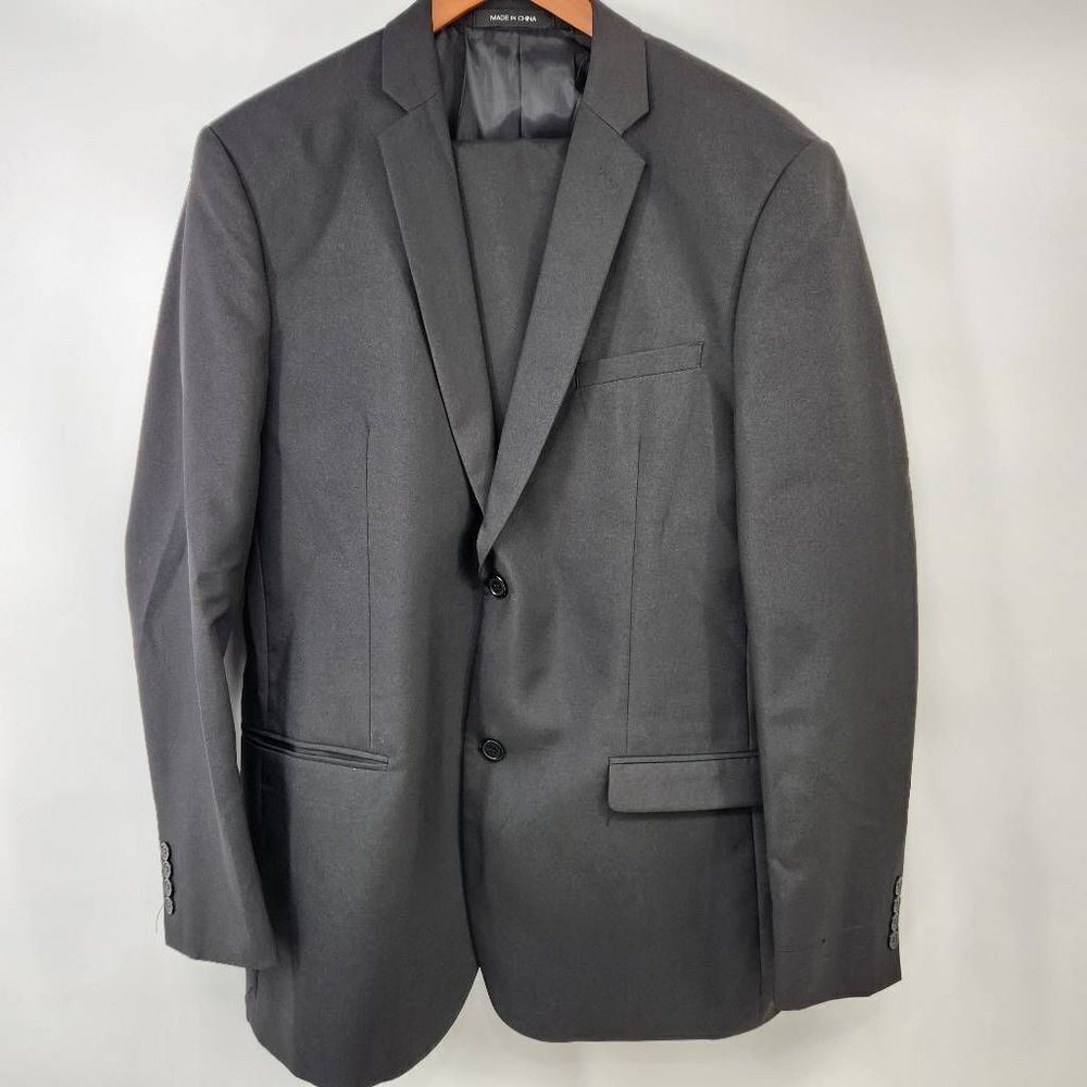 Mundo Taylored Black 2 Button Suit Jacket & Pants Super 120's Chest 47 Waist 36